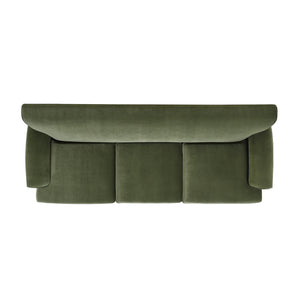 English Elm Jennifer Taylor Home - Alana Lawson Three-Cushion Olive Green Velvet Sofa - Timeless Elegance & Easy Care Comfort B2719P238314