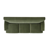 English Elm Alana Lawson Three-Cushion Tightback Sofa, Olive Green Performance Velvet