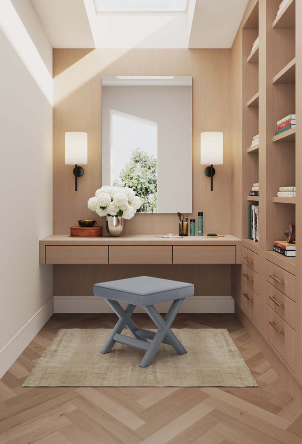 English Elm Abigail Mid-Century Modern Velvet Bench – Stylish Grey Upholstered Seating For Any Space B365P398202