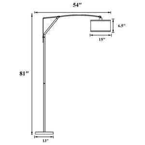 English Elm Jamison Polished Chrome Arc Floor Lamp with Adjustable Drum Shade, Marble Base, Cozy Diffused Light B062P328679