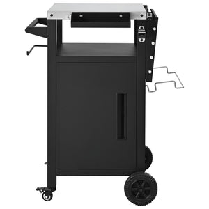 English Elm K&k Outdoor Grill Cart Stainless Steel Prep Station with Storage and Drop Leaf N707P379798B