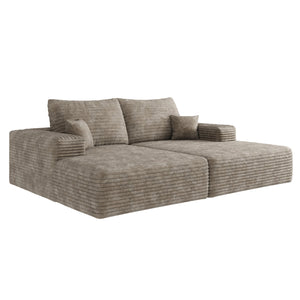 English Elm 74.8" Modern Sofa Bed – Stylish Camel Corduroy Sleeper & Lounger, No Assembly, Perfect For Any Space! W2824S00060