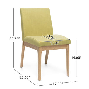 English Elm Christopher Knight Home® - DINING Chair with Upholstered Fabric Seat and Sleek Wood Legs — Compact Modern Comfort & Style Green 58924.00GTE