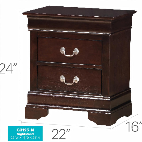 English Elm Louis Louis Phillipe G3125-N Nightstand with Dovetailed Drawers, Carved Bases & Tarnish‑Resistant Hardware Cappuccino 28 L x 24 W x 19 H B078118377