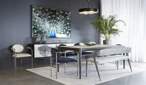 Sunpan Dudley Modern Chandelier - Elegant Black And Gold Disc Shade For Living And Dining Spaces, Stylish Lighting Black Glass ,Iron 106791