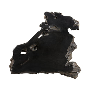 Sunpan Wyatt Coffee Table - Handcrafted Solid Teak Root Wood with Unique Design, Sturdy Steel Frame & Style Black / Dark Brown