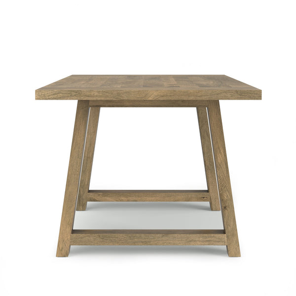English Elm Whitley Solid Mango 72" Farmhouse Dining Table in Grey Wash — Trestle Base, Eco-Friendly, Seats 6 B136P266902