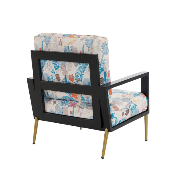 English Elm Christopher Knight Home® - Floral Velvet Accent Chair with Removable Washable Cover, Plush 5.51" Cushions & Gold Legs for Living Spaces N817P237961B