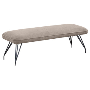 English Elm Kailea Taupe Upholstered Dining Bench with Plush Foam Seating, Vintage Hairpin Legs for Small Spaces B062P299824