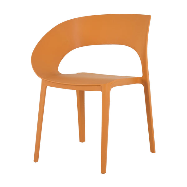 English Elm Tropical Polypropylene Stackable Chairs Set of 4 — Tropical Orange, Weatherproof, Ergonomic, No-Assembly W3450P322882