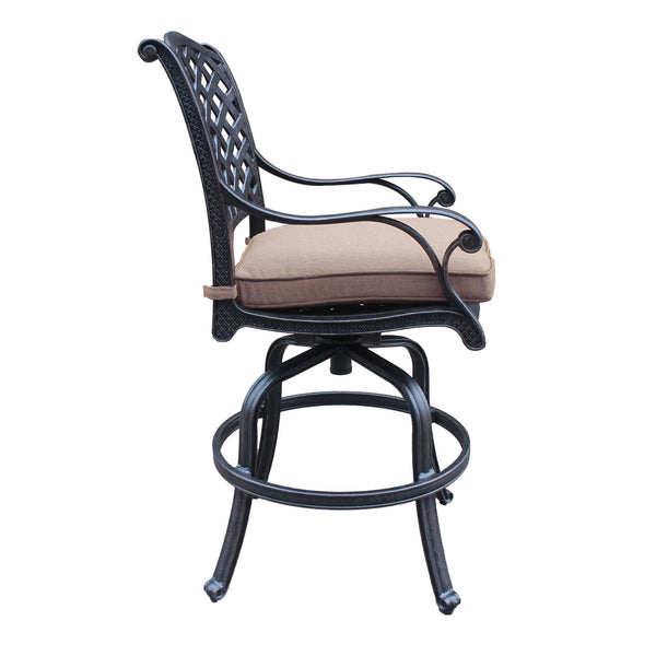 English Elm Cast Aluminum Counter Stools With Cushions, Set Of 2 – Durable, Weather-Resistant, Elegant Design B010P278346