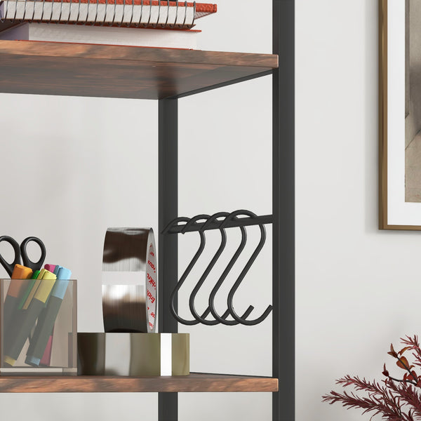 English Elm Vinsetto Rustic Brown 2-Drawer Mobile File Cabinet with Lock, Hanging Bars, Shelves & Wheels W2225P173973