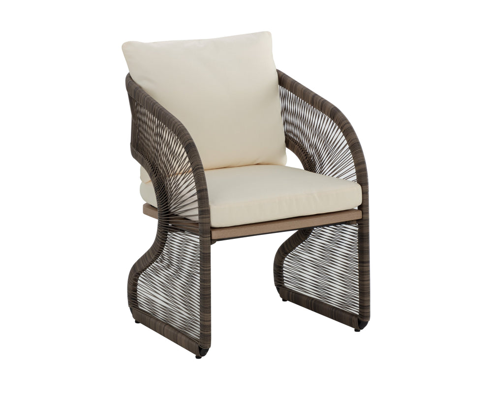 Sunpan Toulon Dining Chair - Modern Outdoor Seating with Sculptural Design, Stackable and Eco-Friendly Style
