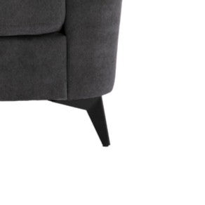 English Elm Callie Tufted 60" Woven Fabric Loveseat with Pocket Coil Seating, Velvet Upholstery & Black Legs Gray B061S00592