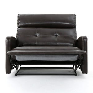 English Elm Christopher Knight Home® - Reclining Loveseat with Push-Back Recline, Plush Tufted Fabric Sofa, Compact Wall-Hugger Design Brown 61372.00PU