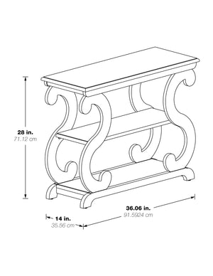 OSP Home Furnishings Ashland Console Table Antique Beige
