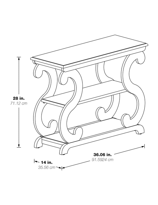 OSP Home Furnishings Ashland Console Table Antique Beige