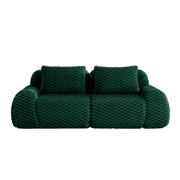 English Elm 82" Modular Sectional Sofa Flannelette Upholstery Deep Seat No Assembly Living Room Green W714P377092