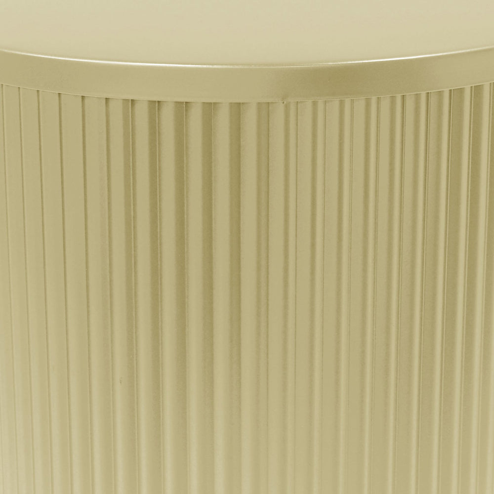 English Elm Christopher Knight Home® - Golden Round Side Table with Vertical Stripes — Modern Gold Iron Accent Table, Durable 80 lb Capacity, No Assembly, 15x15x18.25 inches N770P195633G