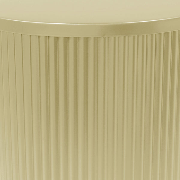 English Elm Christopher Knight Home® - Golden Round Side Table with Vertical Stripes — Modern Gold Iron Accent Table, Durable 80 lb Capacity, No Assembly, 15x15x18.25 inches N770P195633G