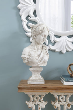 English Elm 10x9x22" Classical Female Bust Magnesium Sculpture Indoor Outdoor Garden Pedestal Accent W2078P494899