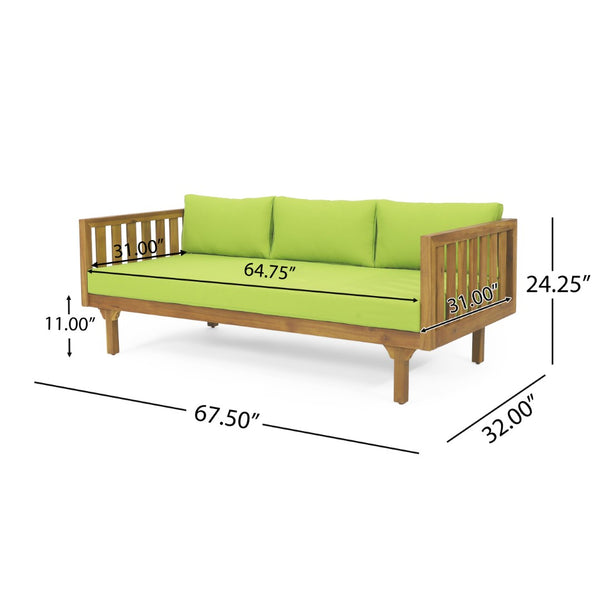 English Elm Christopher Knight Home® - Patio Claremont 3-Seater Daybed & Acacia Wood Coffee Table Set For Stylish Outdoor Comfort P1 N770P234486T_66327.00GRN-GIGA