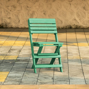 English Elm Coastal Bay Recycled Hdpe Folding Bistro Chair for Patio and Balcony Use Green B2745P409667