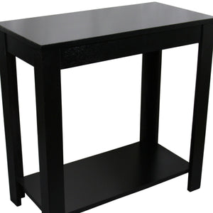 English Elm 24" Tall Wooden End Table In Elegant Black Finish - Versatile Rustic Accent For Any Room Décor B072115844