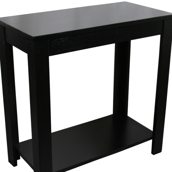 English Elm 24" Tall Wooden End Table In Elegant Black Finish - Versatile Rustic Accent For Any Room Décor B072115844