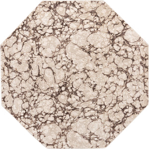 Unique Loom Oasis Breeze Machine Made Abstract Rug Brown, Beige/Ivory 7' 1" x 7' 1"