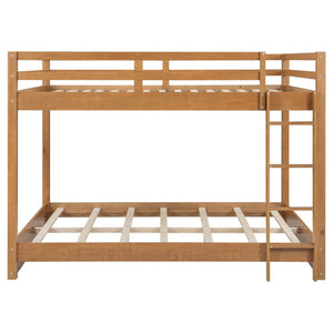 English Elm Wood Queen Size Bunk Bed With Ladder - Sturdy Pine Frame, Space-Saving Design For Shared Rooms N7090004007D-GIGA
