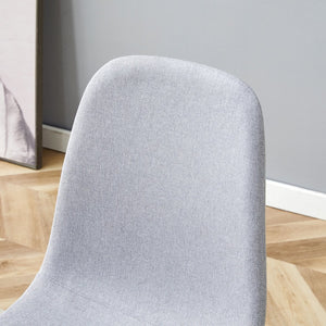 English Elm Table Set With 8 Light Gray Chairs - Modern 71" Dining Table With Hidden Storage For Minimalist Homes W1151S04262-GIGA