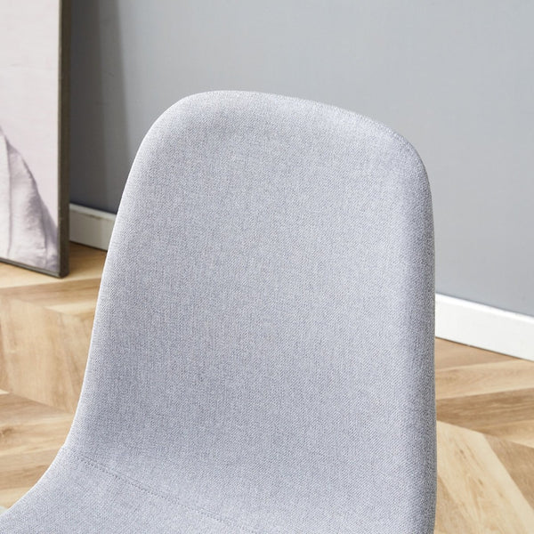 English Elm Table Set With 6 Light Gray Chairs - Modern White Grain Dining Table With Storage & Durable Comfort W1151S04261-GIGA