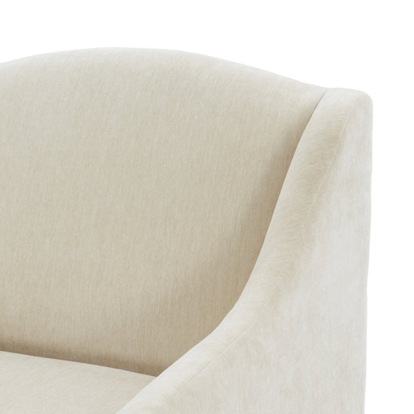 English Elm Luisa Swivel Accent Chair Skirted Tailored Silhouette for Formal Living Rooms Beige B050P451386
