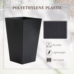 English Elm Outsunny Set Of 3 Stylish Tall Planters - Uv-Resistant Indoor/Outdoor Flower Pots For Any Space W2225P174478-GIGA