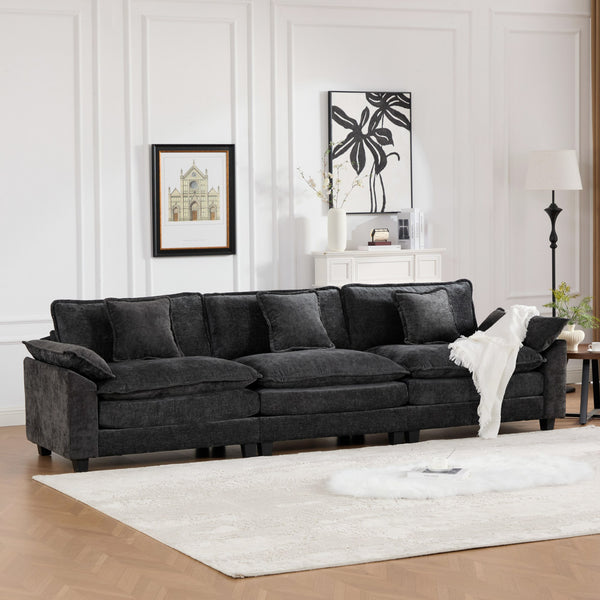 English Elm Wider Ergonomic Loveseat with Breathable Chenille Upholstery, Modular Design, Plush Double-Layer Cushioning W1143S00040 W1143S00040