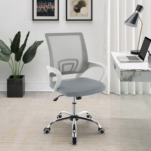 English Elm Anaheim Breathable Mesh Upholstered Office Chair with Chrome Base, Adjustable Height & Arms for Comfort LIGHT GREY B062P299804