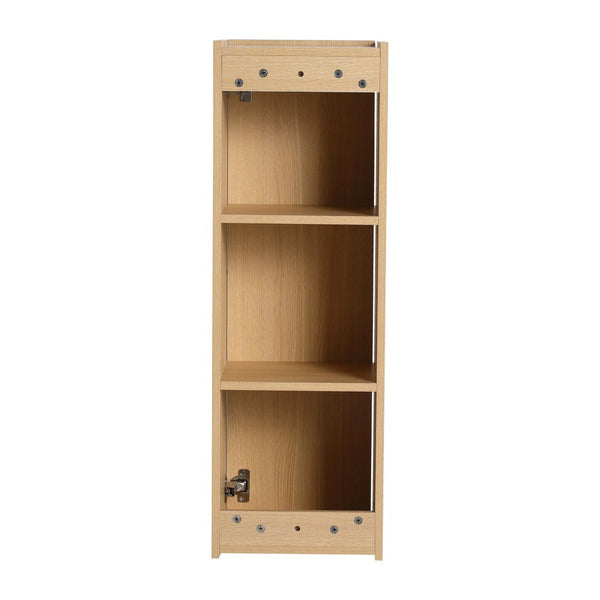 English Elm 12 Inch Oak Wall Mounted Cabinet Soft Close Door Narrow Bathroom Study Storage Unit W1972P457942