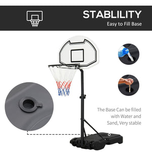 English Elm Basketball Hoop Portable Pool Stand with Adjustable Pole Weighted Rolling Base Outdoor T3971P383915