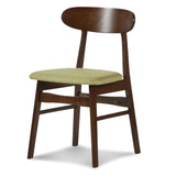 Marcellina Green & Brown Dining Chairs Set of 2, Padded Seats, Modern Design