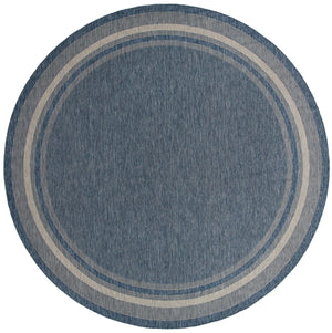 Unique Loom Outdoor Border Soft Border Machine Made Border Rug Blue, Ivory/Gray 13' 0" x 13' 0"