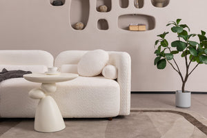English Elm C32508, Japandi Boucle Three Seat Cloud Sofa Low Profile Deep Cushion Living Room W2664S00069