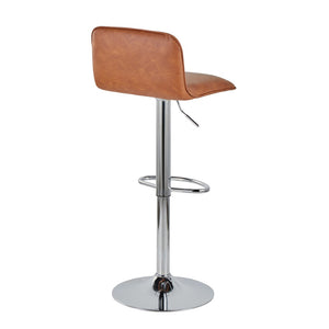 English Elm Adjustable Velvet Swivel Barstools with Chrome Base for Kitchen or Home Bar Set of 2 Camel B202S01962
