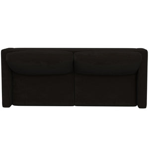 English Elm Black Contemporary Sofa Wraparound Metal Base Low Profile Minimalist Living Room B361P483236