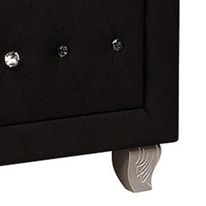 English Elm Rea Glam Velvet 2 Drawer Nightstand with Crystal Knobs and Cabriole Legs B056P417088