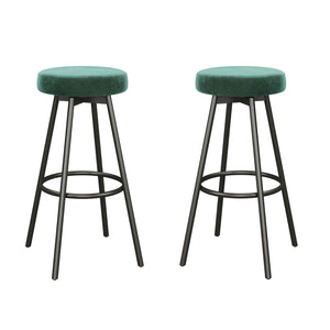 Swivel Seat Glam Bar Stool - Set of 2 Emerald TWYD7DEM Walker Edison