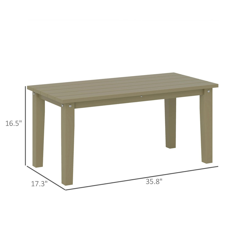 English Elm Outdoor Hdpe Slatted Rectangle Coffee Table for Patio Deck and Poolside Use T3971P444024