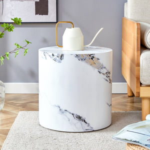 English Elm The Elegant Cylindrical Table – Versatile Coffee, Dining, Or Writing Desk With Stylish Patterned Design W1151P200297-GIGA