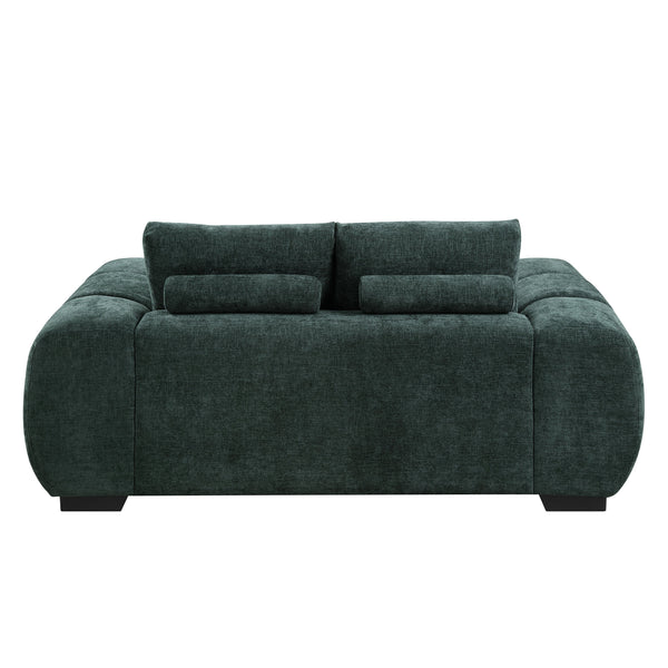 English Elm Ferrand Green Chenille 2PC Sofa & Loveseat Set — Pocket Coil Seats, Wooden Frame, Stylish Comfort B2726S00365