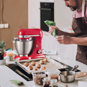 English Elm Geek Chef Tilt-head Stand Mixer Copper Motor Planetary Action 4.8qt Stainless Bowl Red W1002P416166